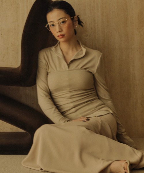 anuans テンセルウールレイヤーカットトップス テンセルウールレイヤーカットトップス