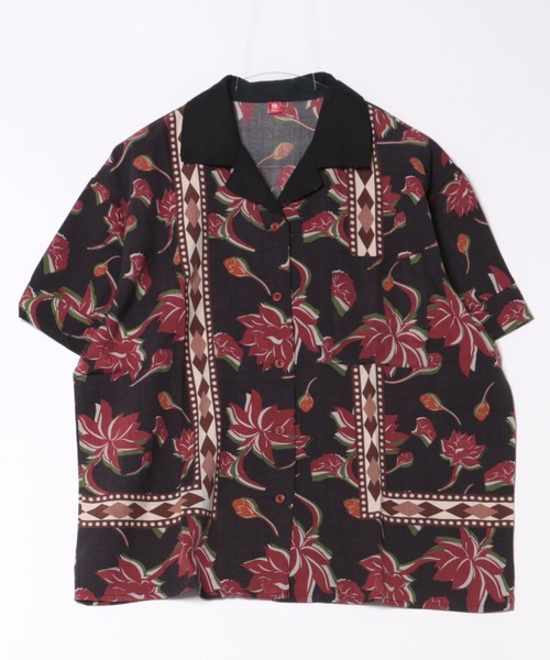 チャイハネ（チャイハネ）の「【チャイハネ】アフリラ開襟シャツ（シャツ/ブラウス・レディース・ブラック/ベージュ/ブルー・FREE）」の2枚目の写真