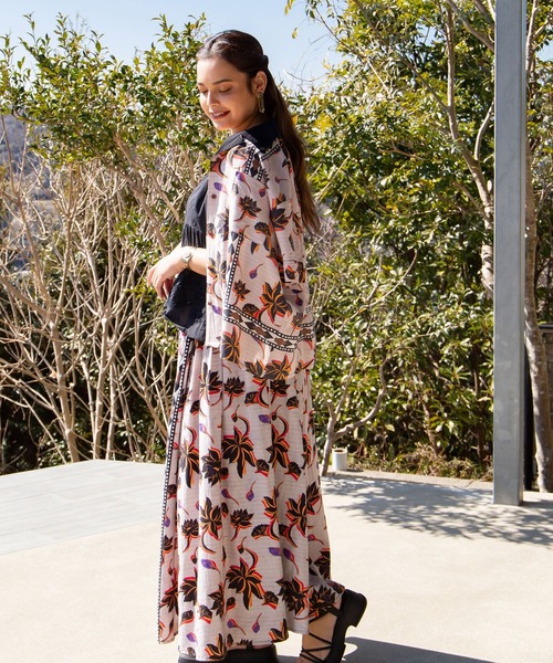 チャイハネ（チャイハネ）の「【チャイハネ】アフリラ開襟シャツ（シャツ/ブラウス・レディース・ブラック/ベージュ/ブルー・FREE）」の8枚目の写真