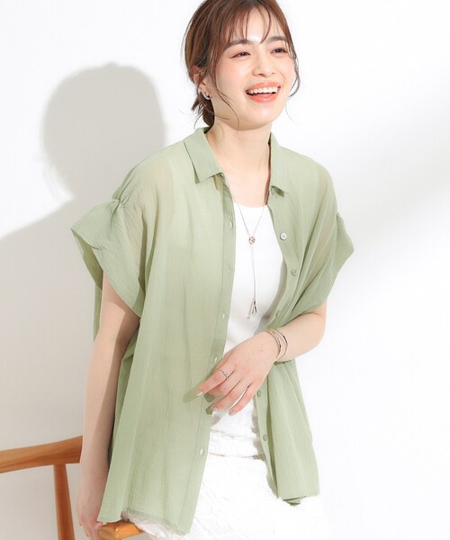 セール】【S-LL】さらシャリコットン 上品なシアー感のフロント
