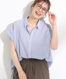 【S-LL】さらシャリコットン 上品なシアー感のデザインシャツ