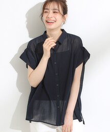 SHOO・LA・RUE | 【S-LL】さらシャリコットン 上品なシアー感のデザインシャツ(シャツ/ブラウス)