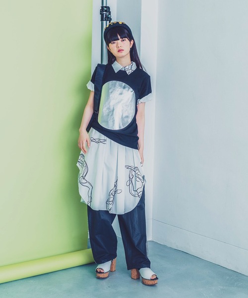 MONDEWORK(モンドワーク)の「circleプリントTシャツ(Tシャツ/カットソー・レディース・ホワイト/ブラック・M/S)」の3枚目の写真