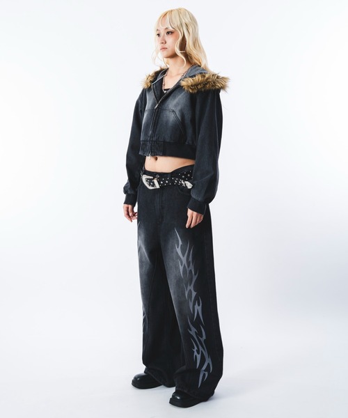 SHORT ROUND（ショートラウンド）の「SHORT ROUND/トライバルデニムパンツ（デニムパンツ・メンズ・コバルトブルー/ブラック系3・MEDIUM/LARGE）」の13枚目の写真