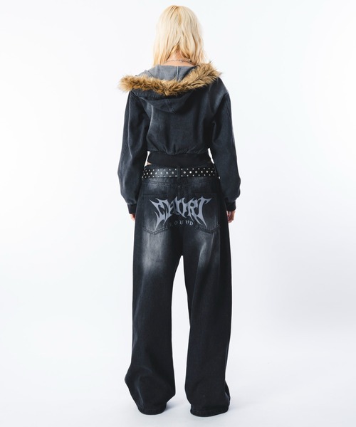 SHORT ROUND（ショートラウンド）の「SHORT ROUND/トライバルデニムパンツ（デニムパンツ・メンズ・コバルトブルー/ブラック系3・MEDIUM/LARGE）」の14枚目の写真