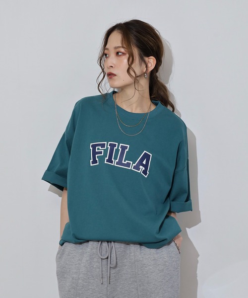FILA（フィラ）の「FILA ビッグシルエット ブランドネーム フロントプリント ロゴTシャツ（Tシャツ/カットソー・メンズ・レッド/グリーン/イエロー・LL/L/M）」の17枚目の写真