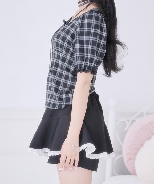 Pal elfy(パルエルフィー)の「チョーカー付きリボントップス(Tシャツ/カットソー・レディース・ブラック/ブラック系その他/オフホワイト・フリー)」の10枚目の写真