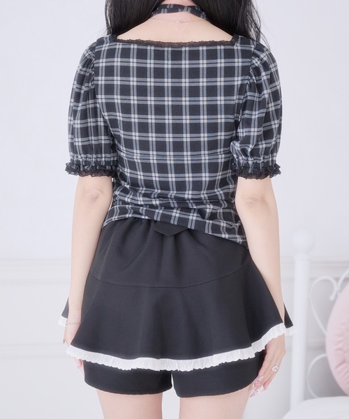 Pal elfy(パルエルフィー)の「チョーカー付きリボントップス(Tシャツ/カットソー・レディース・ブラック/ブラック系その他/オフホワイト・フリー)」の11枚目の写真