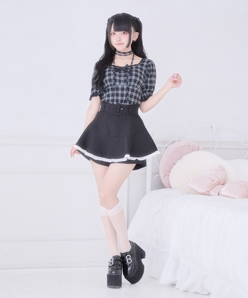 Pal elfy(パルエルフィー)の「チョーカー付きリボントップス(Tシャツ/カットソー・レディース・ブラック/ブラック系その他/オフホワイト・フリー)」の8枚目の写真