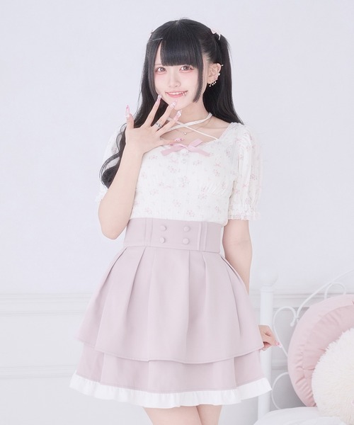 Pal elfy(パルエルフィー)の「チョーカー付きリボントップス(Tシャツ/カットソー・レディース・ブラック/ブラック系その他/オフホワイト・フリー)」の15枚目の写真