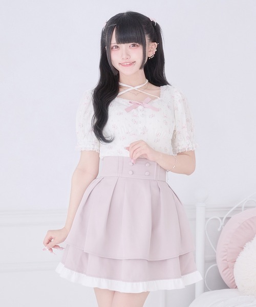 Pal elfy(パルエルフィー)の「チョーカー付きリボントップス(Tシャツ/カットソー・レディース・ブラック/ブラック系その他/オフホワイト・フリー)」の16枚目の写真