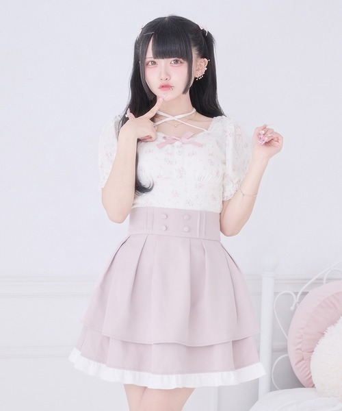 Pal elfy(パルエルフィー)の「チョーカー付きリボントップス(Tシャツ/カットソー・レディース・ブラック/ブラック系その他/オフホワイト・フリー)」の17枚目の写真