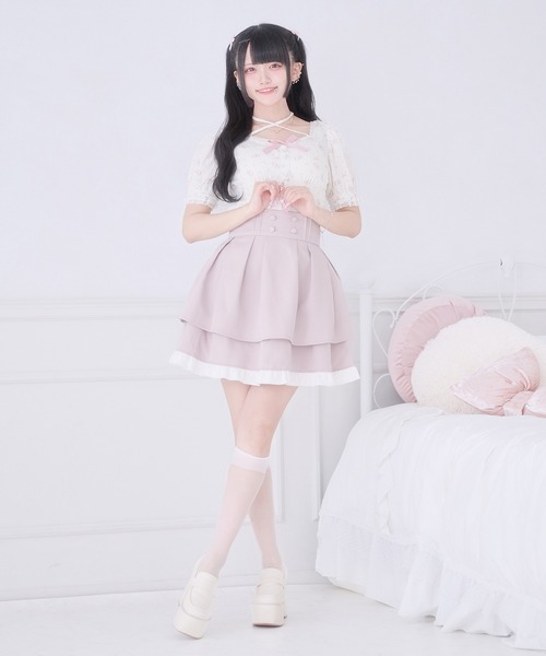 Pal elfy(パルエルフィー)の「チョーカー付きリボントップス(Tシャツ/カットソー・レディース・ブラック/ブラック系その他/オフホワイト・フリー)」の19枚目の写真