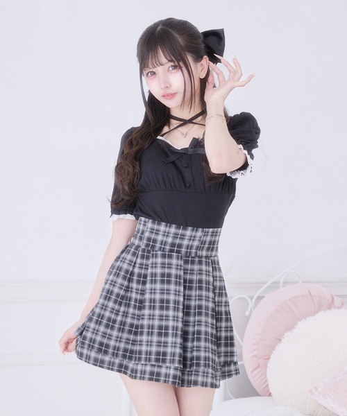 Pal elfy(パルエルフィー)の「チョーカー付きリボントップス(Tシャツ/カットソー・レディース・ブラック/ブラック系その他/オフホワイト・フリー)」の21枚目の写真