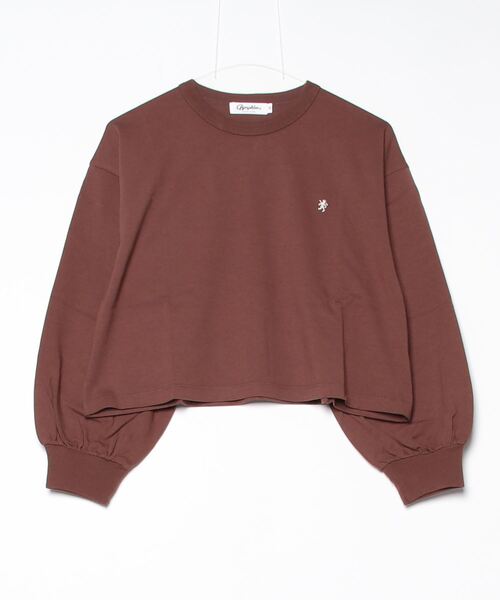GYMPHLEX（ジムフレックス）の「Gymphlex/ジムフレックス　パフスリーブクルーネックプルオーバー　PUFF SLEEVE CREW NECK PULLOVER　GY-C0481 CPJ（Tシャツ/カットソー・レディース・ナチュラル/チャコールグレー/ブラウン/ネイビー・14）」の2枚目の写真