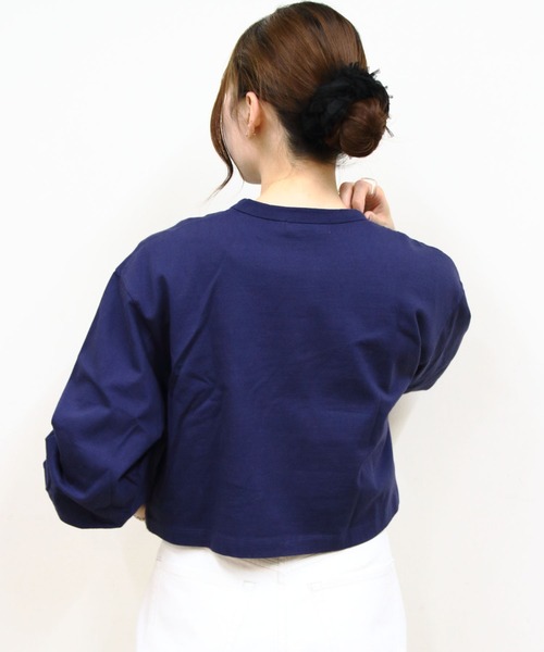 GYMPHLEX（ジムフレックス）の「Gymphlex/ジムフレックス　パフスリーブクルーネックプルオーバー　PUFF SLEEVE CREW NECK PULLOVER　GY-C0481 CPJ（Tシャツ/カットソー・レディース・ナチュラル/チャコールグレー/ブラウン/ネイビー・14）」の7枚目の写真