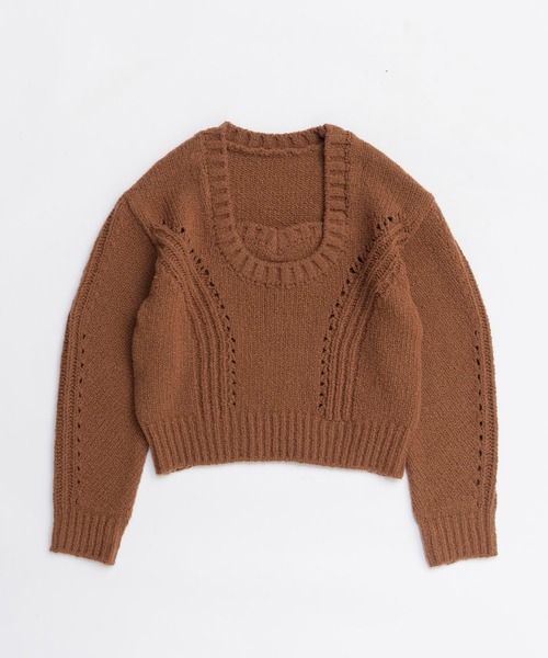 PRANK PROJECT（プランクプロジェクト）の「ハートネックニットトップ / Heart Neck Knit Top（ニット/セーター・レディース・キャメル/グレー/ブラック・FREE）」の20枚目の写真