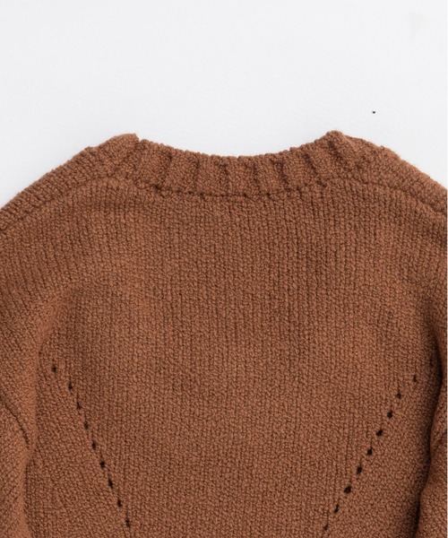 PRANK PROJECT（プランクプロジェクト）の「ハートネックニットトップ / Heart Neck Knit Top（ニット/セーター・レディース・キャメル/グレー/ブラック・FREE）」の4枚目の写真