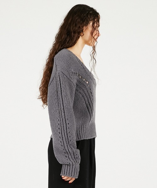 PRANK PROJECT（プランクプロジェクト）の「ハートネックニットトップ / Heart Neck Knit Top（ニット/セーター・レディース・キャメル/グレー/ブラック・FREE）」の16枚目の写真