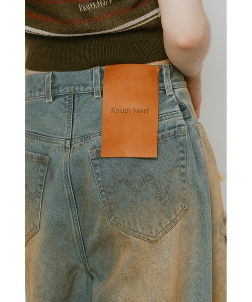 Knuth Marf（クヌースマーフ）の「Knuth Marf damage denim pants(unisex)（デニムパンツ・レディース・ブラック/ライトブルー・X-SMALL/SMALL/MEDIUM）」の15枚目の写真