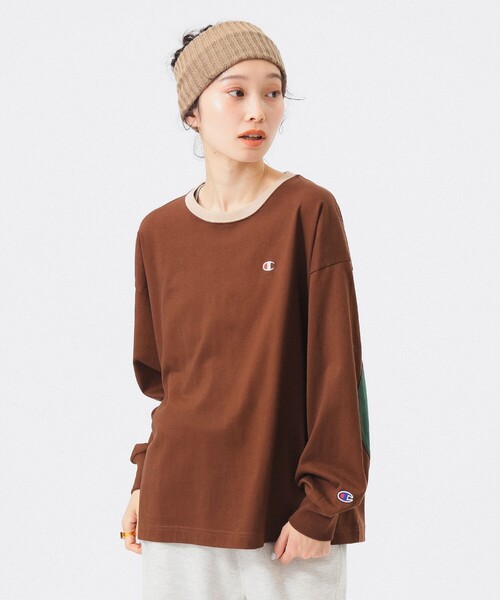 別注】Champion / エルボーパッチ Tシャツ（Tシャツ/カットソー