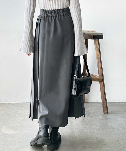 GeeRA（ジーラ）の「【S-XLサイズ展開】フロントファスナーハイウエストプリーツスカート（スカート・レディース・チャコールグレー/ブラック・SMALL/MEDIUM/LARGE/X-LARGE）」の10枚目の写真