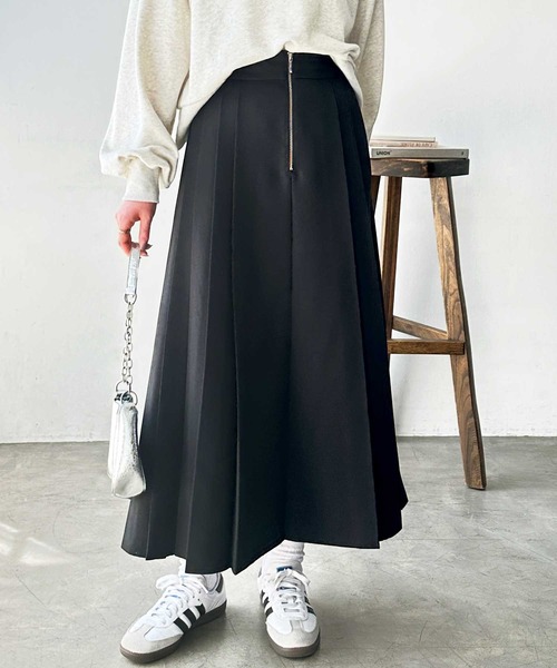 GeeRA（ジーラ）の「【S-XLサイズ展開】フロントファスナーハイウエストプリーツスカート（スカート・レディース・チャコールグレー/ブラック・SMALL/MEDIUM/LARGE/X-LARGE）」の20枚目の写真