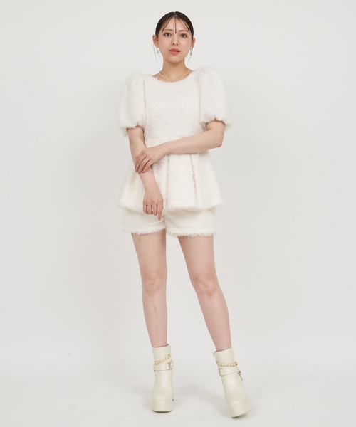 ROYAL PARTY（ロイヤルパーティー）の「カールボアペプラムトップス（シャツ/ブラウス・レディース・グレー/ブラック/オフホワイト・FREE）」の17枚目の写真