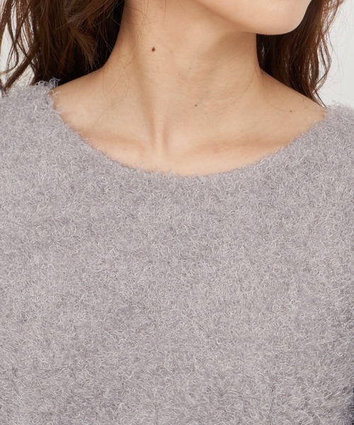 ROYAL PARTY（ロイヤルパーティー）の「カールボアペプラムトップス（シャツ/ブラウス・レディース・グレー/ブラック/オフホワイト・FREE）」の6枚目の写真