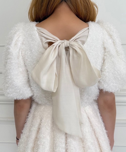 ROYAL PARTY（ロイヤルパーティー）の「カールボアペプラムトップス（シャツ/ブラウス・レディース・グレー/ブラック/オフホワイト・FREE）」の16枚目の写真