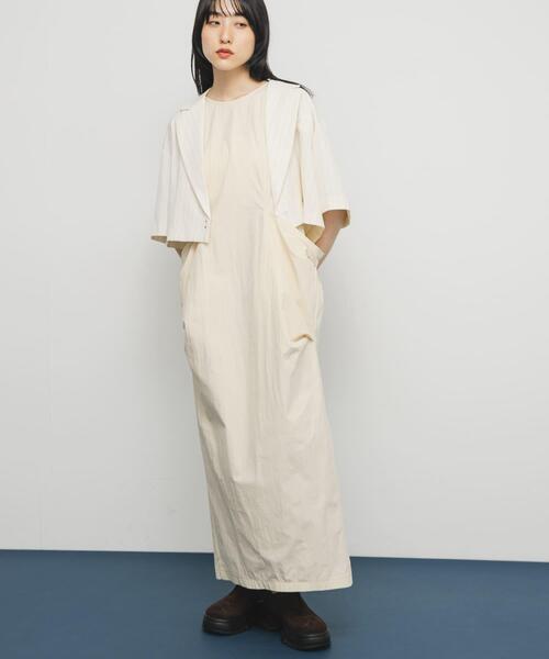 KBF（ケイビーエフ）の「ポケットディティールコクーンワンピース（ワンピース・レディース・チャコールグレー/アイボリー・ONE）」の7枚目の写真