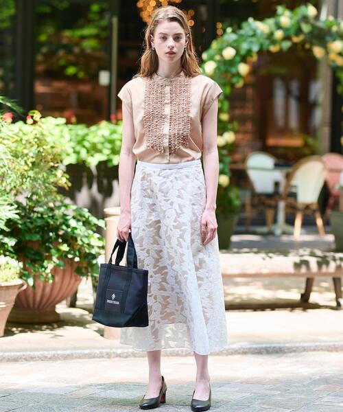 DRESSTERIOR（ドレステリア）の「【きれいめ/裏地取り外し可】シアージャカードスカート（スカート・レディース・オリーブ系/ホワイト系3・36/34/40/38）」の3枚目の写真