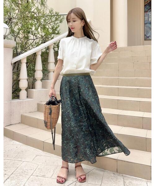 DRESSTERIOR（ドレステリア）の「【きれいめ/裏地取り外し可】シアージャカードスカート（スカート・レディース・オリーブ系/ホワイト系3・36/34/40/38）」の16枚目の写真