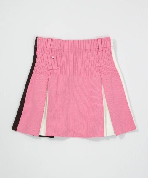 <LADIES>カラーライン配色ニットスカート