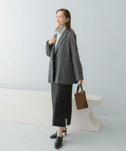 URBAN RESEARCH ROSSO WOMEN（アーバンリサーチ　ロッソ）の「ハーフジップニット（ニット/セーター・レディース・ライトベージュ/レッド・FREE）」の7枚目の写真