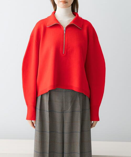 URBAN RESEARCH ROSSO WOMEN（アーバンリサーチ　ロッソ）の「ハーフジップニット（ニット/セーター・レディース・ライトベージュ/レッド・FREE）」の18枚目の写真