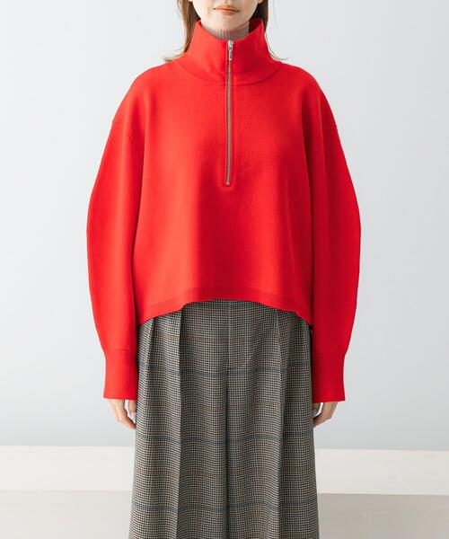 URBAN RESEARCH ROSSO WOMEN（アーバンリサーチ　ロッソ）の「ハーフジップニット（ニット/セーター・レディース・ライトベージュ/レッド・FREE）」の19枚目の写真