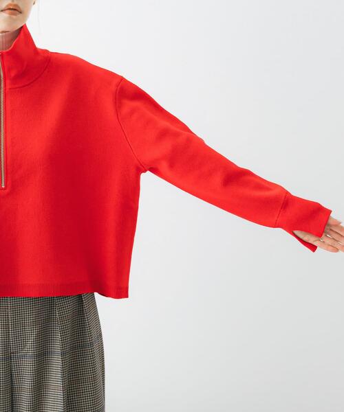 URBAN RESEARCH ROSSO WOMEN（アーバンリサーチ　ロッソ）の「ハーフジップニット（ニット/セーター・レディース・ライトベージュ/レッド・FREE）」の22枚目の写真