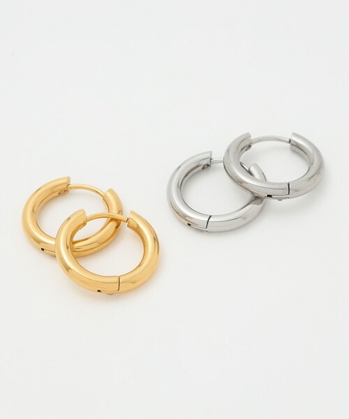 e.m. 両耳用　フープピアス 両耳セットヒットフープピアス(小)/レディース/メンズ（ピアス