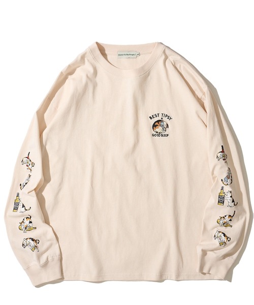 TANG TANG GASATARCADIA 猫プリントロングスリーブTシャツ TANG TANG GASATARCADIA 猫プリントロングスリーブTシャツ