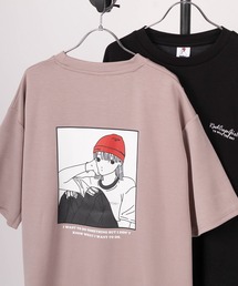 【70】【RCG】冷感とろみポンチ サイドスリット バックプリント Tシャツ