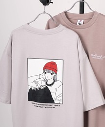 【70】【RCG】冷感とろみポンチ サイドスリット バックプリント Tシャツ