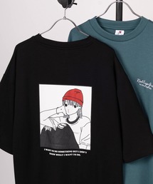 【70】【RCG】冷感とろみポンチ サイドスリット バックプリント Tシャツ