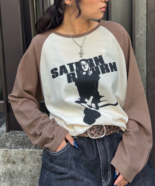 WHO'S WHO gallery（フーズフーギャラリー）の「【WEB限定】シャーロットワッフルラグラントップス（Tシャツ/カットソー・レディース・チャコールグレー/ブラウン・FREE）」の22枚目の写真