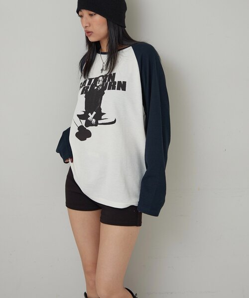 WHO'S WHO gallery（フーズフーギャラリー）の「【WEB限定】シャーロットワッフルラグラントップス（Tシャツ/カットソー・レディース・チャコールグレー/ブラウン・FREE）」の6枚目の写真