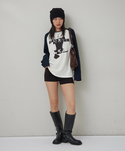 WHO'S WHO gallery（フーズフーギャラリー）の「【WEB限定】シャーロットワッフルラグラントップス（Tシャツ/カットソー・レディース・チャコールグレー/ブラウン・FREE）」の11枚目の写真