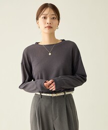 シアーワッフルロングスリーブTシャツ