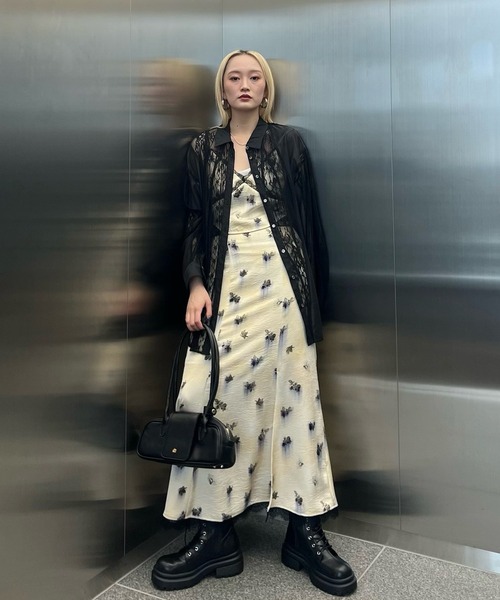 トップス AMERI wt07 LACE WAVE PATCHWORK SHIRT（シャツ/ブラウス）｜Ameri（アメリ