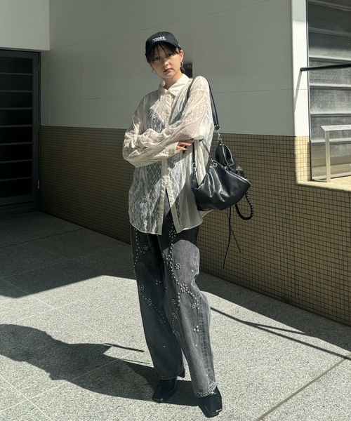 LACE WAVE PATCHWORK SHIRT（シャツ/ブラウス）｜Ameri（アメリ