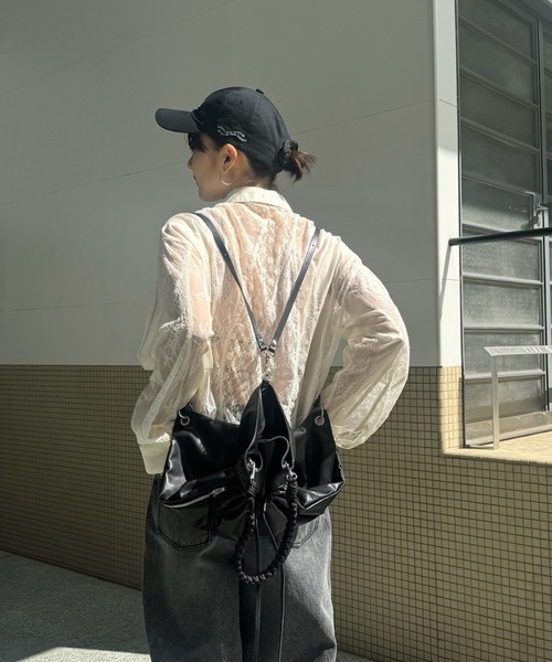 アメリヴィンテージ☆LACE WAVE PATCHWORK SHIRT　ホワイト LACE WAVE PATCHWORK SHIRT（シャツ/ブラウス）｜Ameri（アメリ